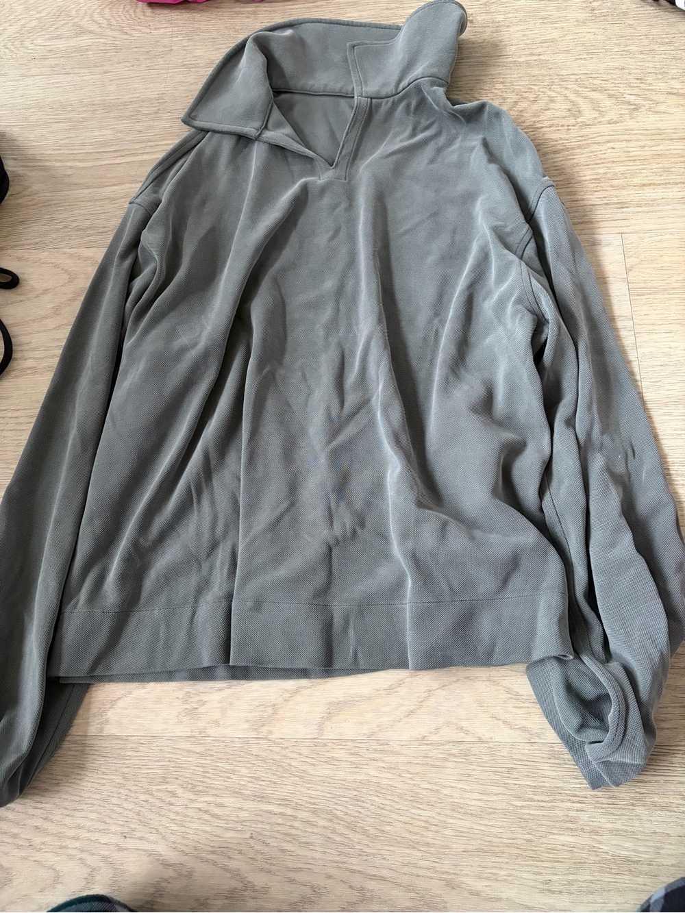 Olive Green Quarter-Zip Pullover Shirt